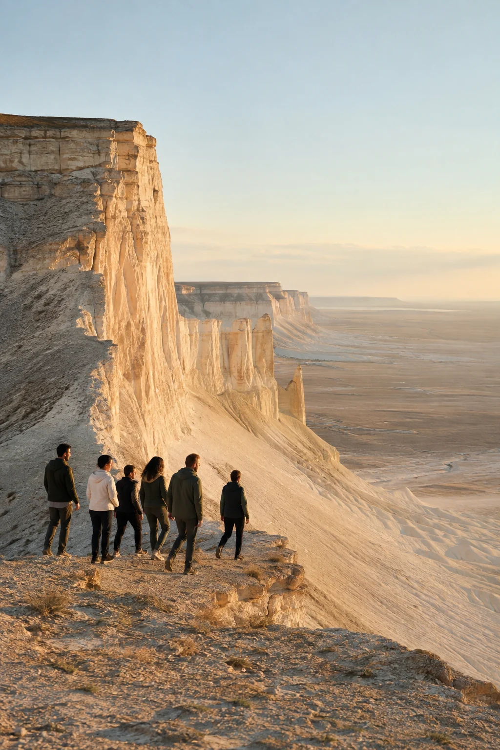 Golden light over the white cliffs of Bozzhyra